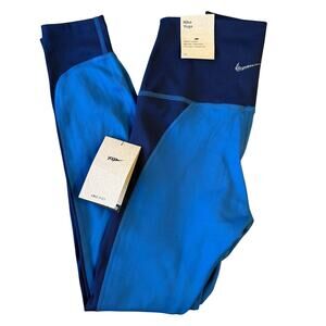 Nike Yoga Leggings High-Waisted 7/8 Ribbed-Panel Leggings DQ5622-407 Blue Small